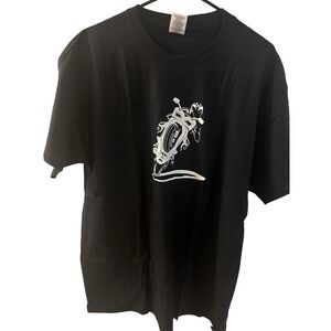 Motorcycle Graphic T Shirt Clutch It Up Biker Tee‎ Black Top